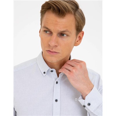 Gri Slim Fit Uzun Kollu Gömlek