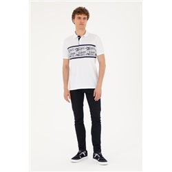 Erkek Regular Fit Polo Yaka Beyaz Tişört