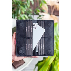 Garbalia, Unisex Siyah Telefon Bölmeli Portföy Cüzdan