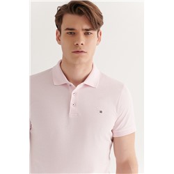 Açık Pembe %100 Pamuk Serin Tutan Polo Yaka T-Shirt