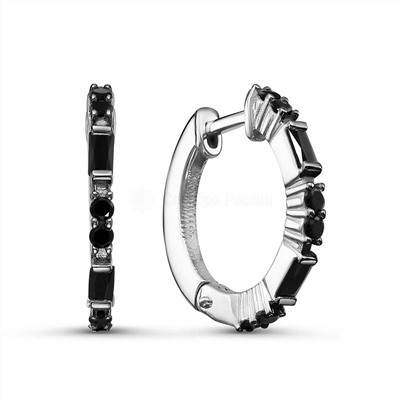 Серьги из серебра с фианитами родированные 925 пробы с-7240р216