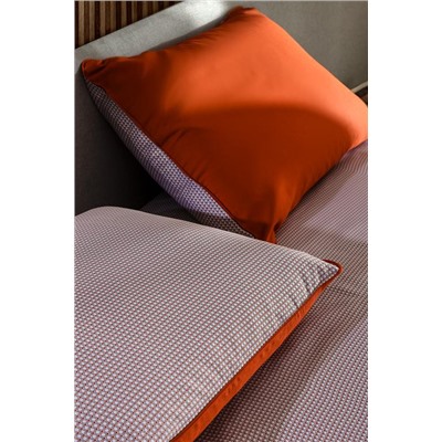 Delit King Size %100 Pamuk Baskılı Saten Nevresim Takımı - Turuncu