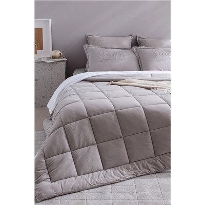 Bobigny Çift Kişilik Pamuklu SuperSoft Comforter Set - Gri