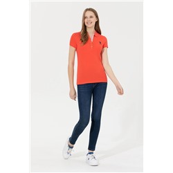 Kadın Kırmızı Basic Polo Yaka Tişört