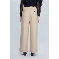 Pantalón palazzo de lana Beige