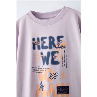 T-SHIRT WITH LABEL PRINT