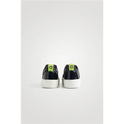 Sneakers piel sintética camuflaje glitter