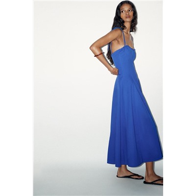 MIDI POPLIN DRESS WITH BOWS