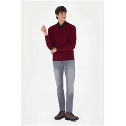 Erkek Bordo Basic Kazak