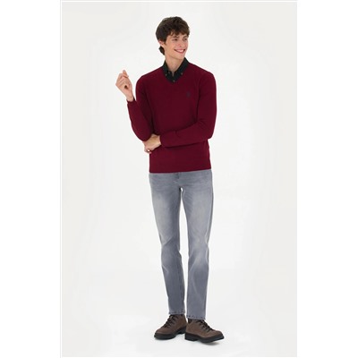 Erkek Bordo Basic Kazak