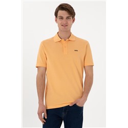 Erkek Regular Fit Polo Yaka Turuncu Basic Tişört