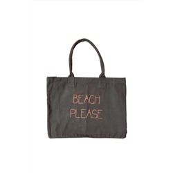 Tote bag Please Caqui oliva