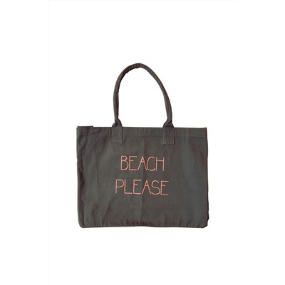 Tote bag Please Caqui oliva