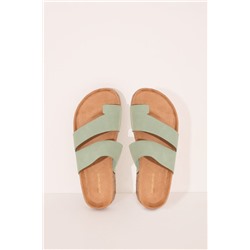 Sandalias zueco bio kaki
