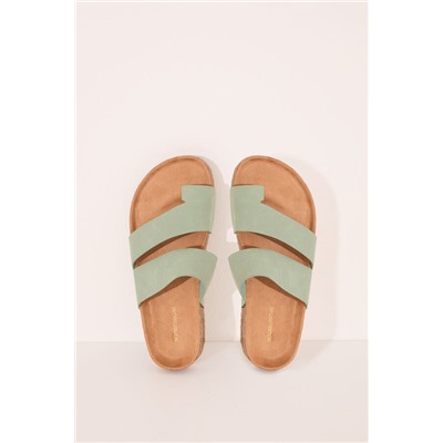 Sandalias zueco bio kaki