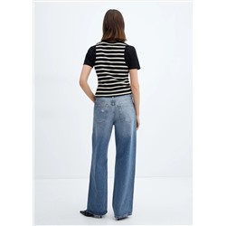 Jeans wideleg loose tiro medio