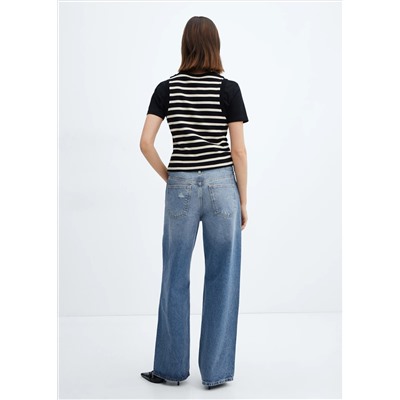 Jeans wideleg loose tiro medio