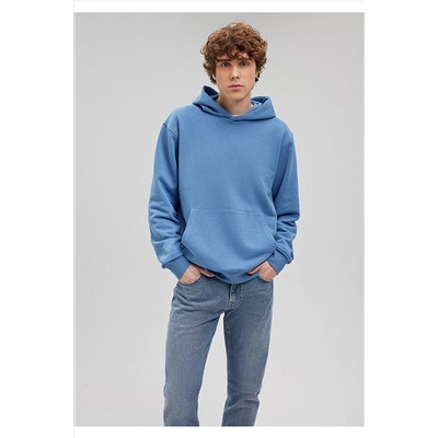 MaviKapüşonlu Mavi Basic Sweatshirt 0S10128-82142
