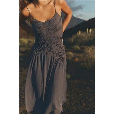 ASYMMETRIC DRESS WITH GATHERING