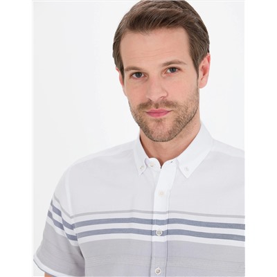 Lacivert Regular Fit Kısa Kollu Gömlek