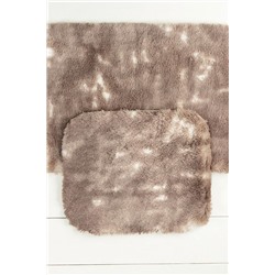 Damien 2'li Banyo Paspası - Beyaz/Kahve - 60x100 cm