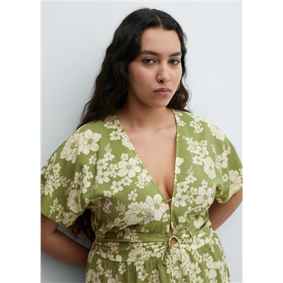 Vestido estampado abertura