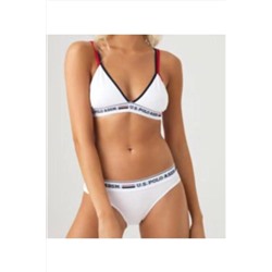 U.S. Polo Assn., Kadın Beyaz Büstiyer Slip Takım 66254 Polo66254