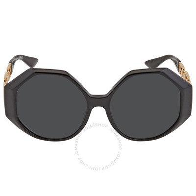 VERSACEDark Gray Geometric Ladies Sunglasses
