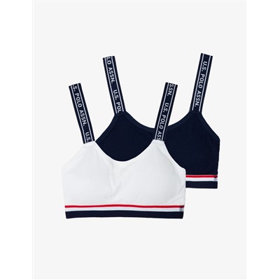 2 PACK RIBBED MICROFIBER BRALETTES