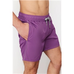 TRENDYOL MAN Koyu Mor Garnili Standart Boy Mayo Deniz Şortu TMNSS20DS0022