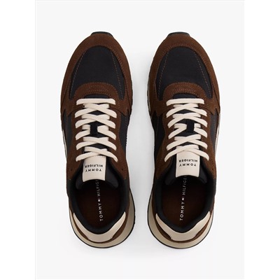 Mixed-Texture Suede Sneaker