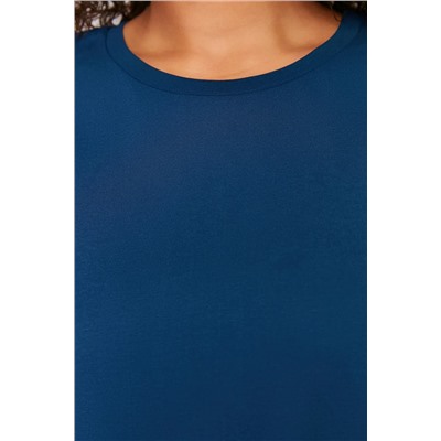 Lacivert Midi %100 Pamuk Örme T-shirt Elbise TBBSS24AH00067