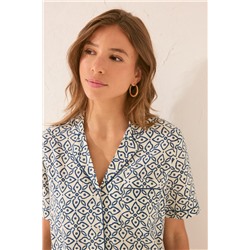 Pijama camisero estampado sello