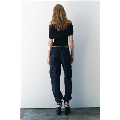 ZW COLLECTION SLIM FIT CARGO TROUSERS