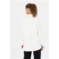 Kadın Ekru Kapüşonlu Sweatshirt