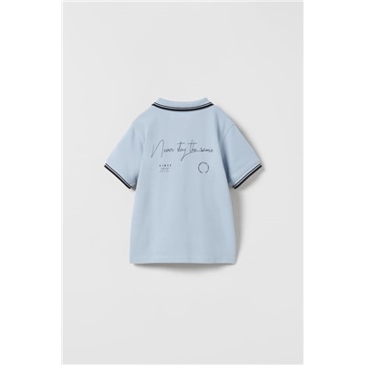 RIBBED POLO SHIRT WITH SLOGANS