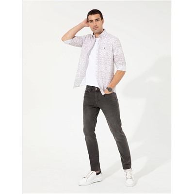 Bej Slim Fit Uzun Kollu Gömlek