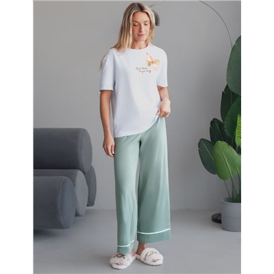 Футболка с принтом свободная эластичная из премиального хлопка