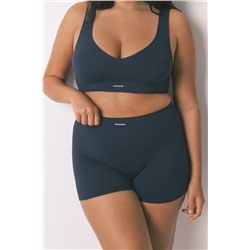 Pantalón corto canalé azul oscuro