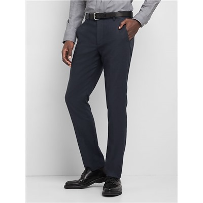 Skinny fit wool blend pants with stretch