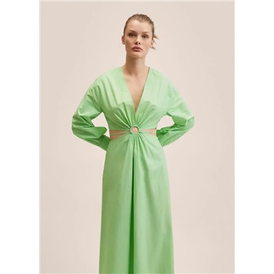 Vestido algodón abertura -  Mujer | MANGO OUTLET España