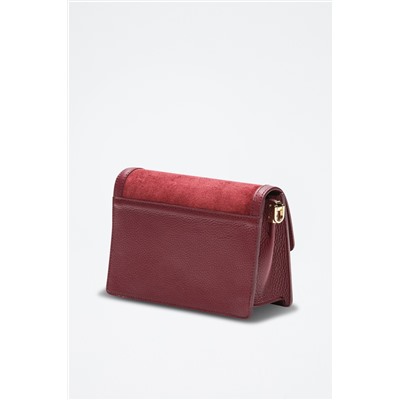 Bandolera de piel Kaia Burdeos