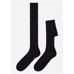 Lange gerippte Herrensocken mit Fil d‘Ecosse