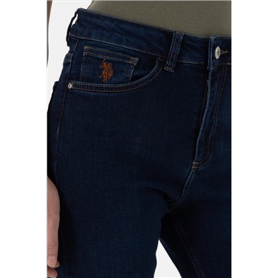 Kadın Koyu Mavi Slim Flare Fit Jean Pantolon