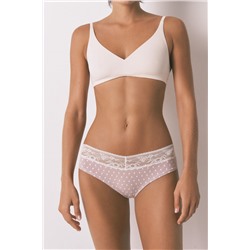 Braga ancha algodón lila encaje