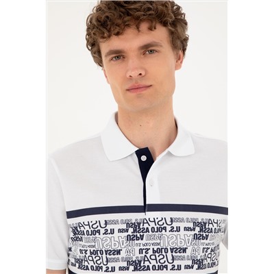 Erkek Regular Fit Polo Yaka Beyaz Tişört