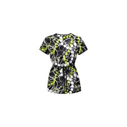 UA Mardi Gras Granite Mock Wrap Scrub Top