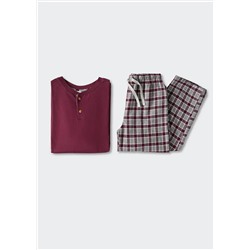 Pijama dos piezas largo cuadros -  Niño | MANGO OUTLET España