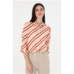 U.S. Polo Assn., Kadın Krem Uzun Kollu Gömlek 50297090-VR071