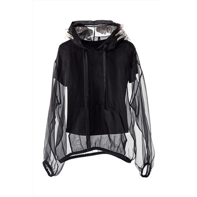 Blusa de seda Negro